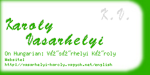 karoly vasarhelyi business card